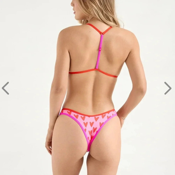 NWT OneOne Swimwear XOXO Valentines Day Gemma Noelia Red Pink Hearts NEW Bikini - Picture 7 of 7